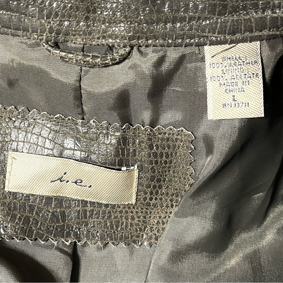 VINTAGE I.E. Woman 100% Leather Brown Jacket Size L - Picture 9 of 15